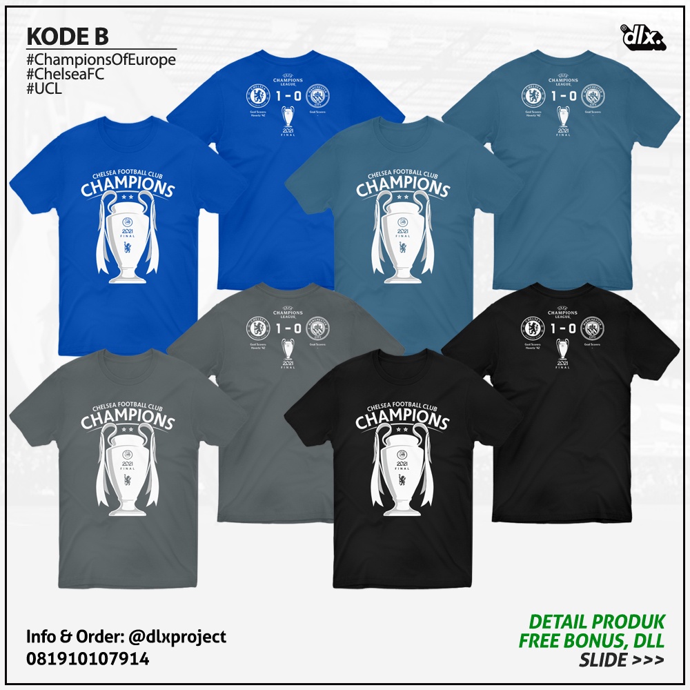 Kaos / Tshirt Chelsea Champions UCL