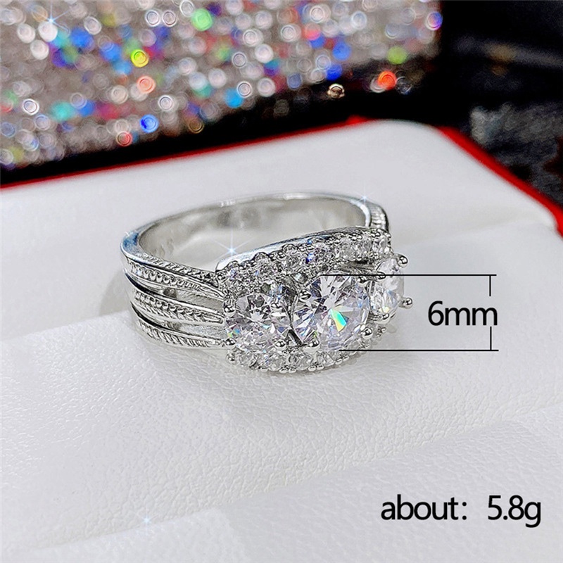 Cincin Wanita Hias Cubic Zirconia Untuk Pernikahan