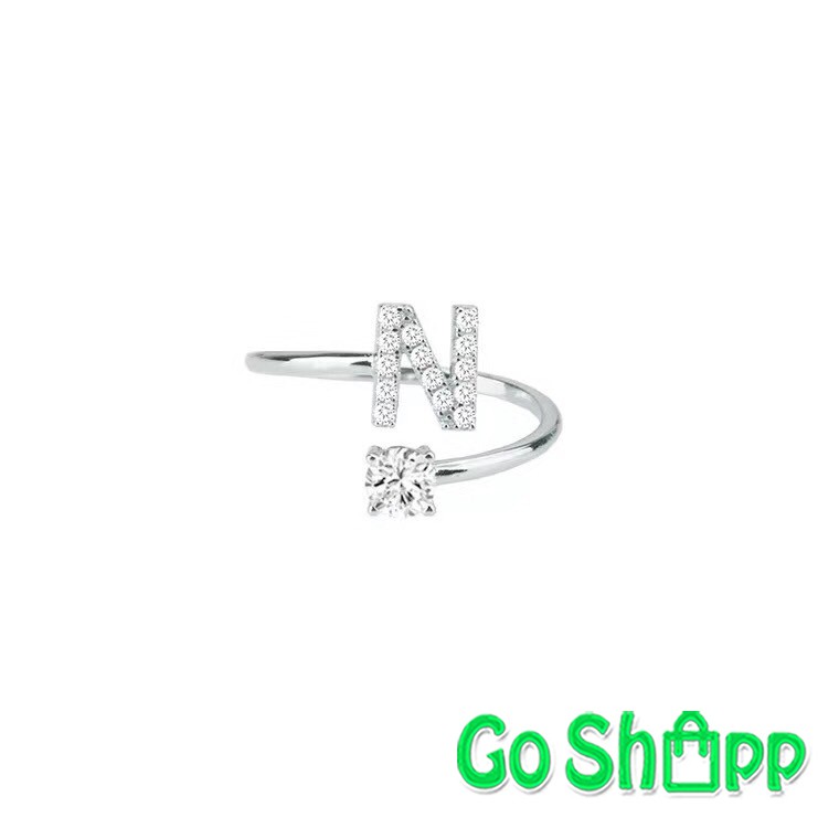 [JAKARTA] Cincin Alphabet A-L Silver Stainless - Cincin Wanita Korea - Cincin Huruf Import [C01]