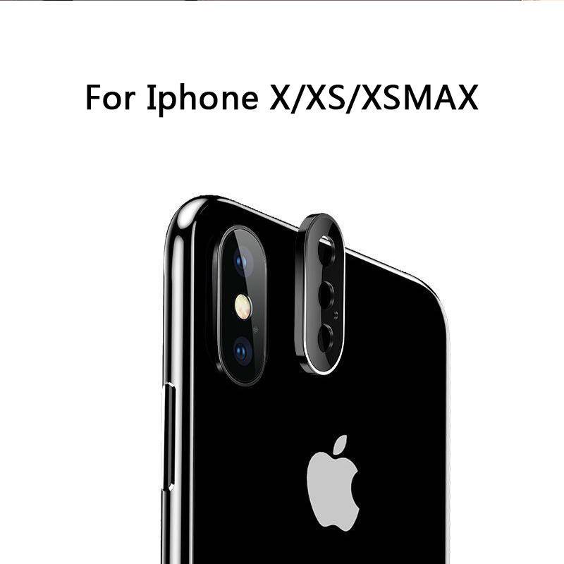 Pelindung Lensa Kamera Bahan Metal + Kaca Untuk iPhone X XR XS MAX