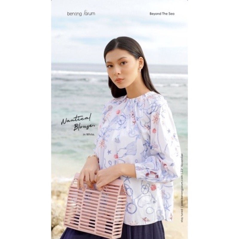 Preloved Benang Jarum Nautical Blouse