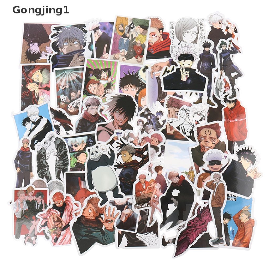 Gongjing1 50pcs Stiker Anime Jujutsu Kaisen Untuk Laptop / Koper