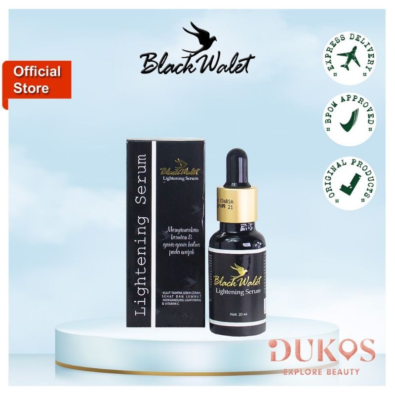 SERUM PEMUTIH WAJAH PENGHILANG BEKAS JERAWAT BLACK WALET LIGHTENING SERUM ORIGINAL BPOM