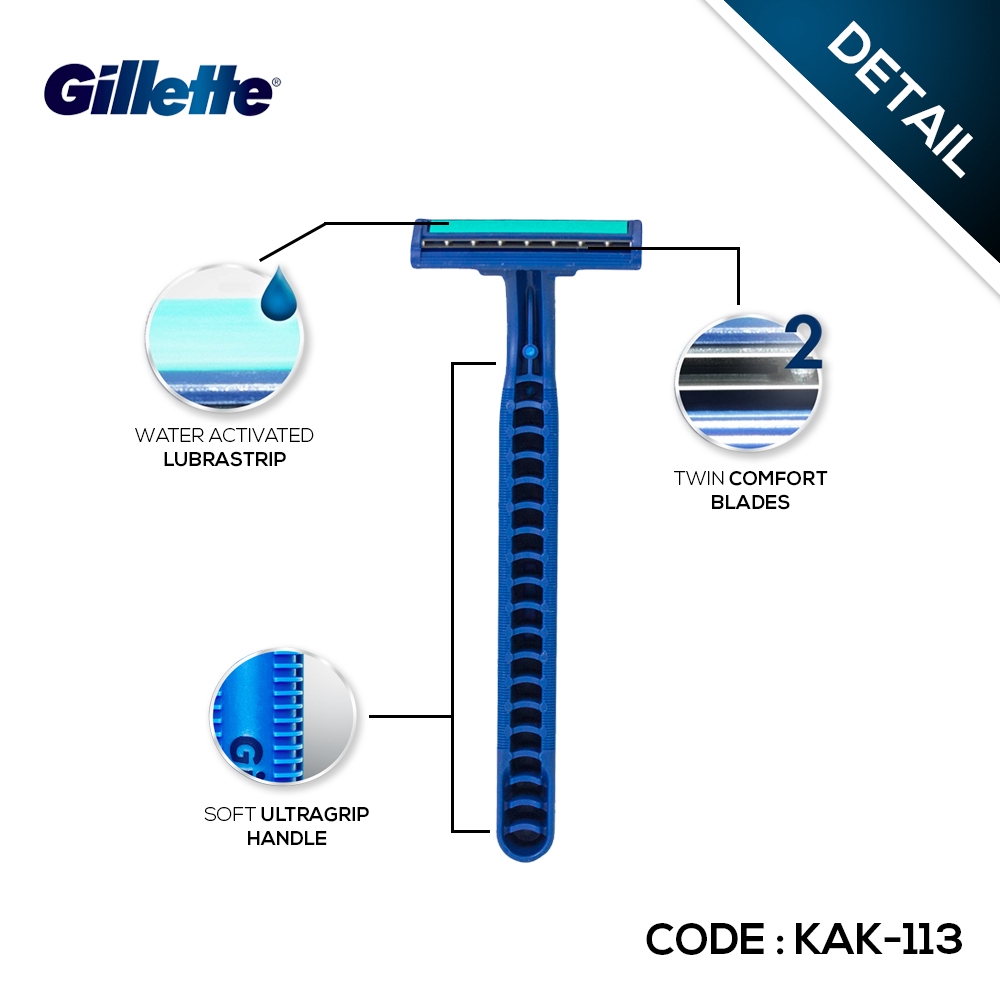 GILLETTE BIRU . Pisau Cukur Blue Disposable