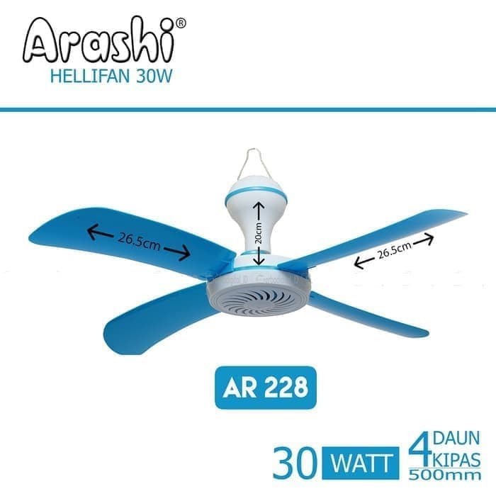 Kipas Angin Gantung/Helifan 15 Watt - 40 Watt 4 baling Arasi