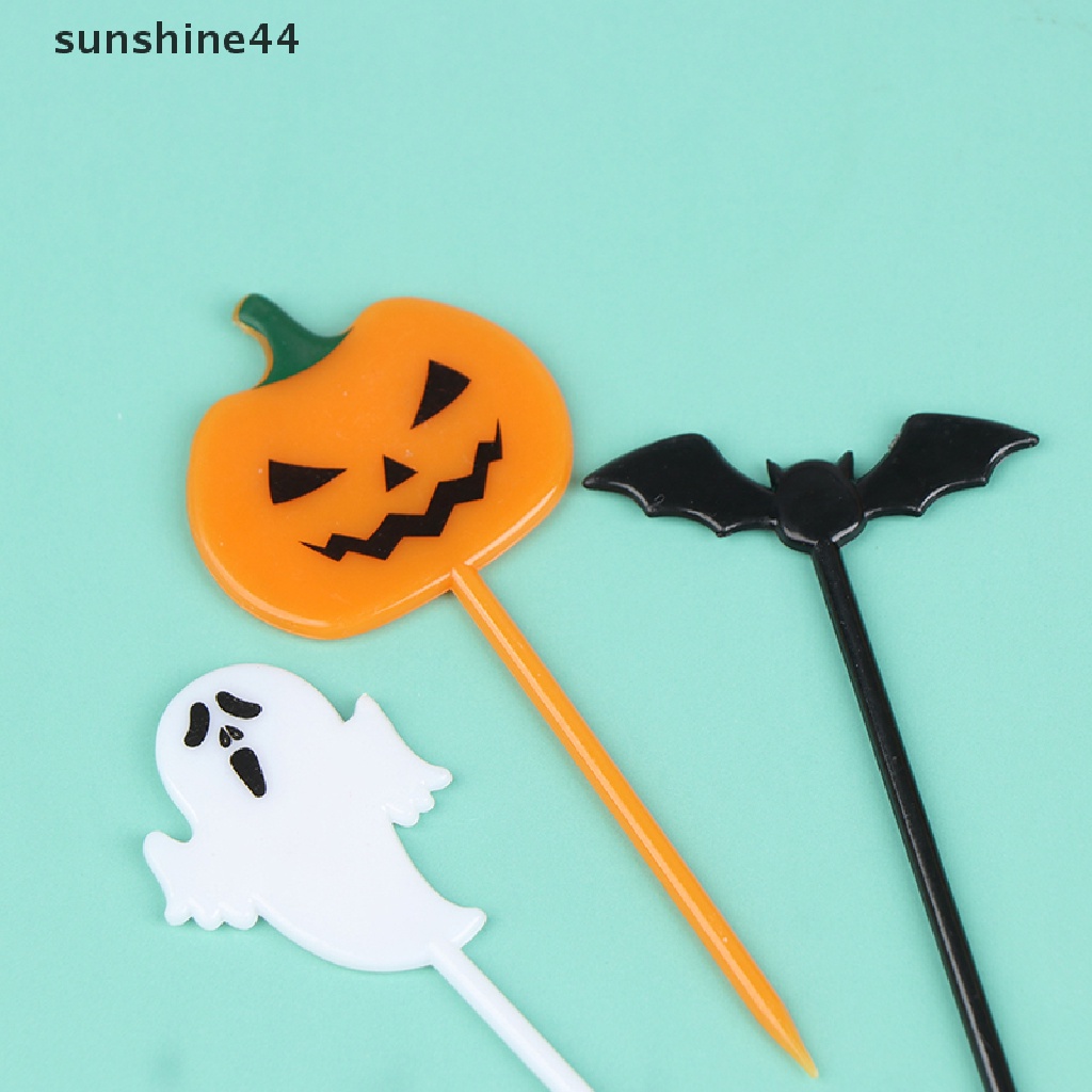 Sunshine 10Pcs Tusuk Gigi Desain Kartun Halloween Untuk Anak