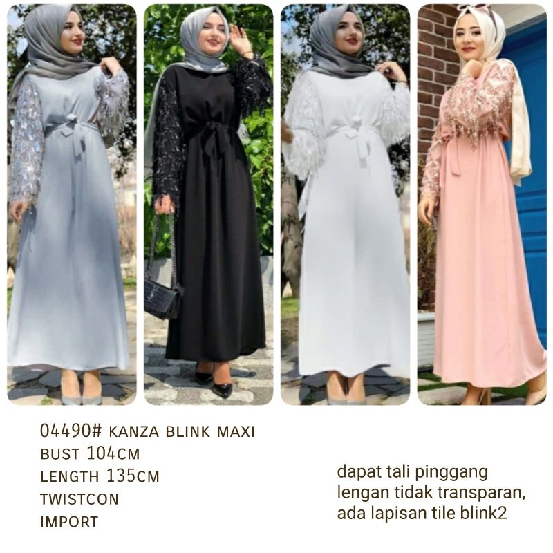 MDLV ~ 04490 Kanza Blink Maxi Dress Maxi Dress Gamis Muslim Gamis Import Fashion Import