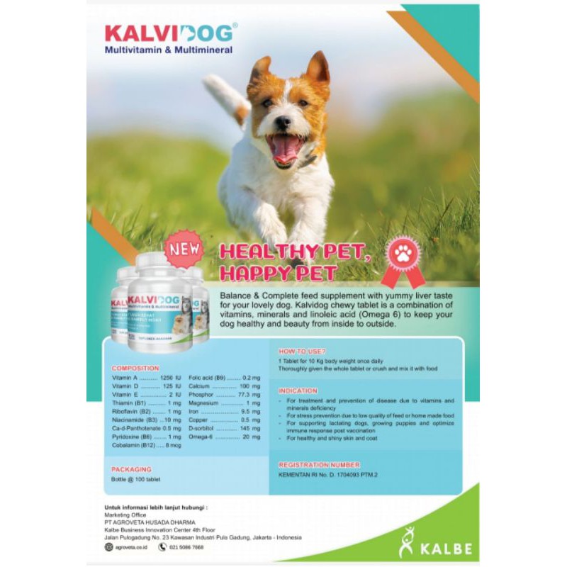 Jual Kalvidog Vitamin Anjing 100 Tablet Indonesia Shopee Indonesia