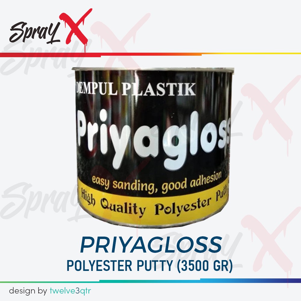 PRIYAGLOSS DEMPUL PLASTIK 3.5 KG + HARDENER / DEMPUL MOBIL / DEMPUL PLASTIK