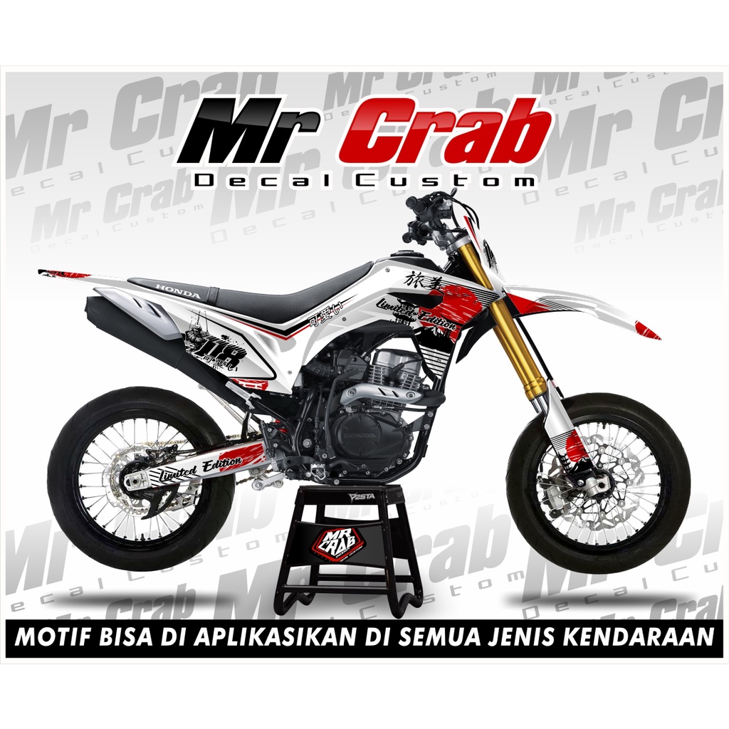 decal stiker crf 150 l full body  PUTIH - Supermoto