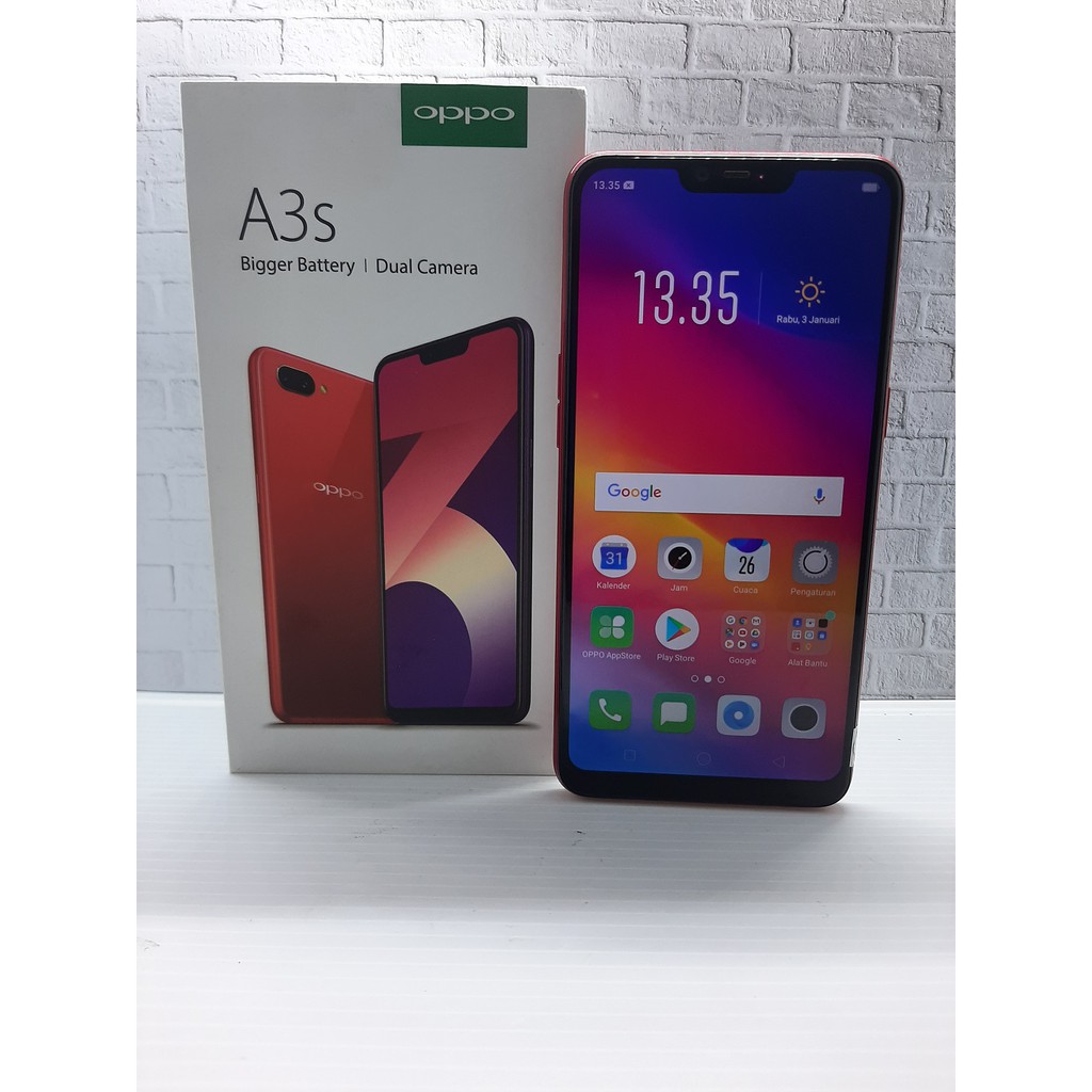 HANDPHONE HP OPPO A3S 2/16GB FULLSET SECOND SEKEN BEKAS