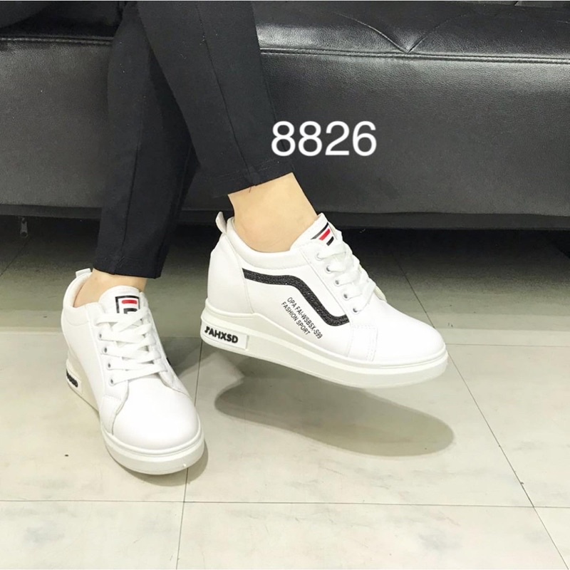 sneakers wedges a8826 tinggi 6cm sepatu sendal wanita import realpict