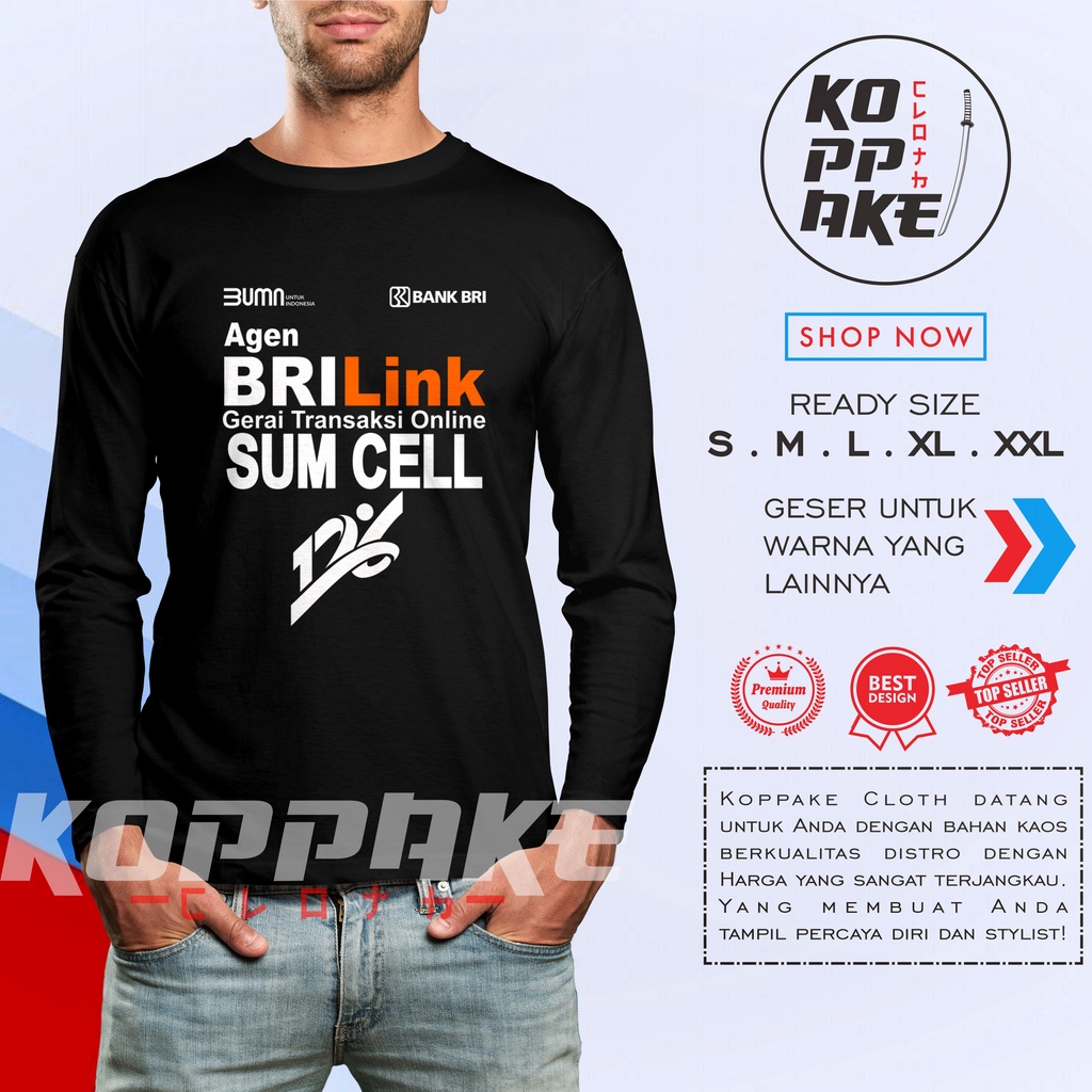 Kaos Agen BRILINK Full Patch Request Nama Toko Ulang Tahun BRI 126 Lengan Panjang Baju Perusahaan