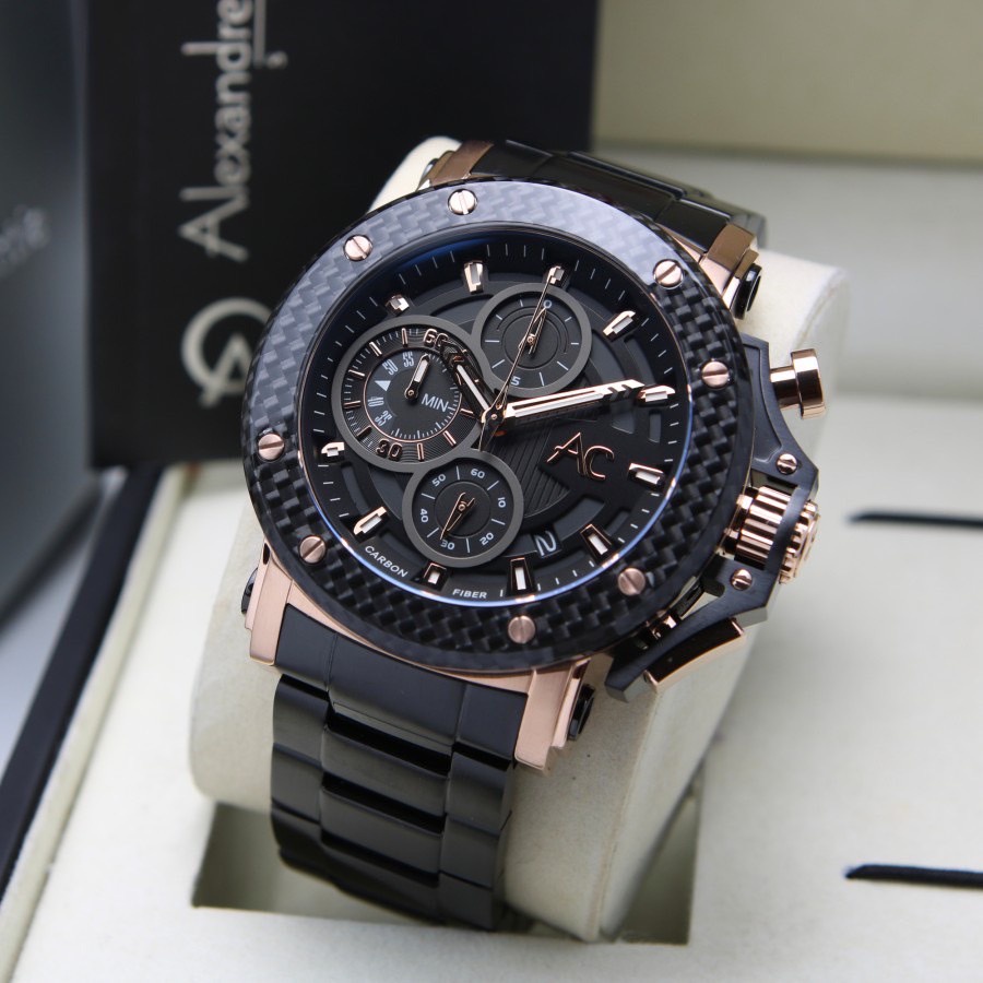 Jam Tangan Alexander Christie AC 9205 Men Tali Stainless Mesin Baterai Original