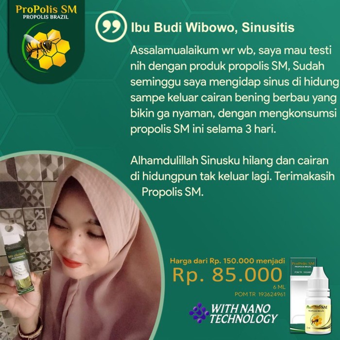 OBAT TETES SINUSITIS HERBAL, HIDUNG TERSUMBAT - PROPOLIS SM BRAZIL TERLARIS