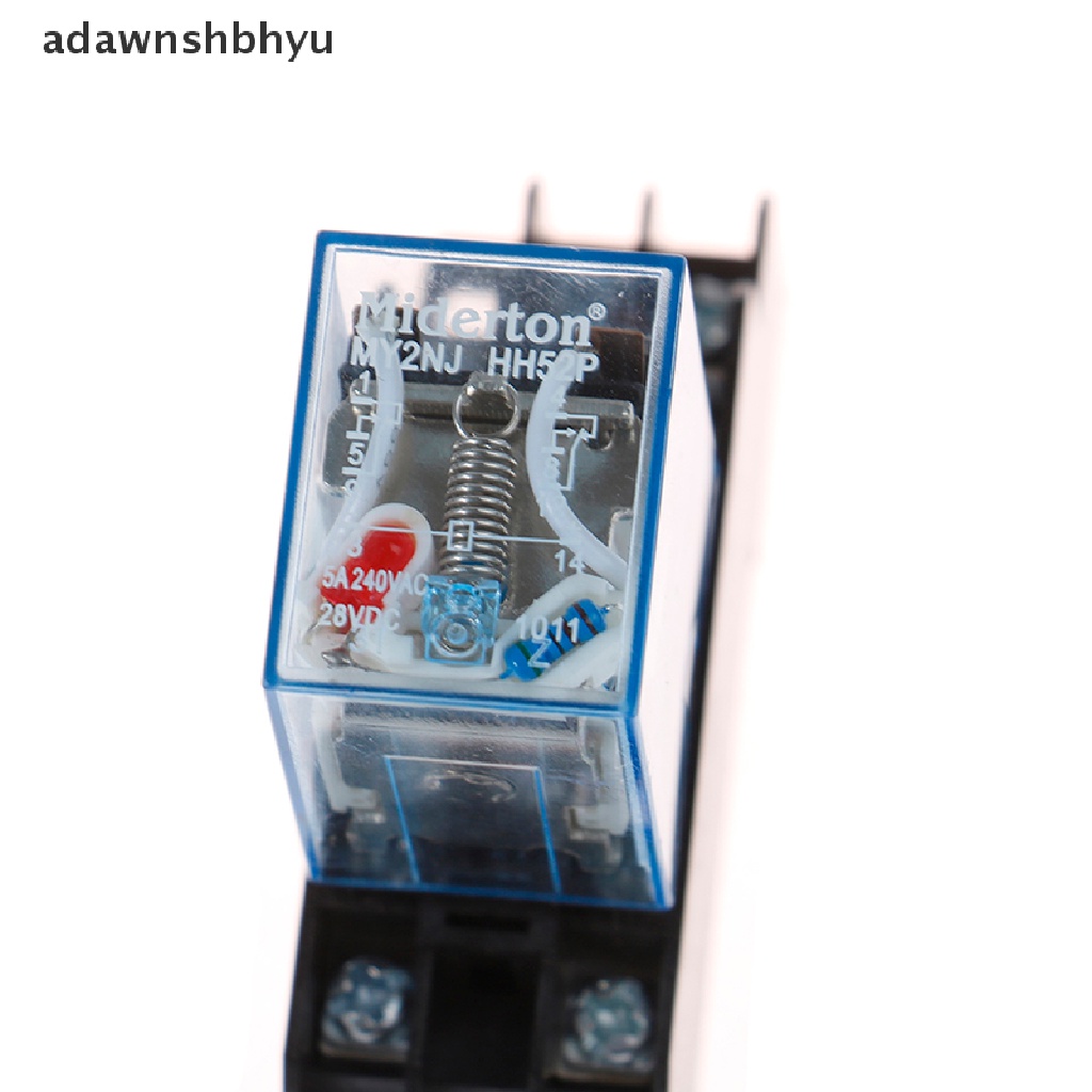 Adawnshbhyu AC220V 12VDC 24VDC 24VAC 5A 8PIN Coil Power MY2N-J Relay HH52P Dengan Socket Base