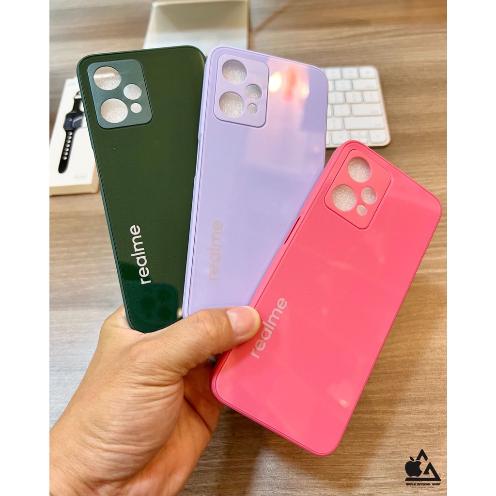 Premium Glass Case REALME C12 C21 C25 9 4G 9 PRO 9 PRO+ With LOGO TEMPERED SOFTCASE KOREAN SILIKON Candy Mewah