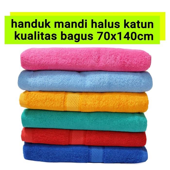 Handuk Mandi Polos Besar Tebal  70cm x 140cm Shopee Indonesia