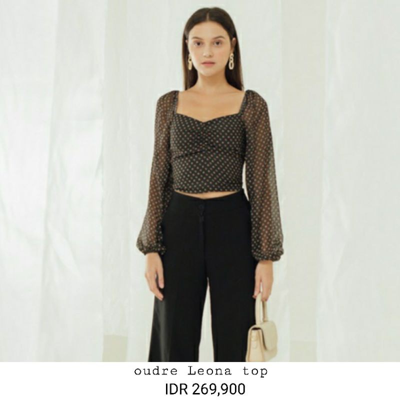 oudre leona top in black