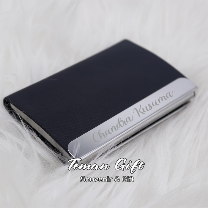 

READY Tempat Kartu Nama Name Card holder Stainless Custom Souvenir Promosi - Hitam, Tanpa Cetakan TERMURAH