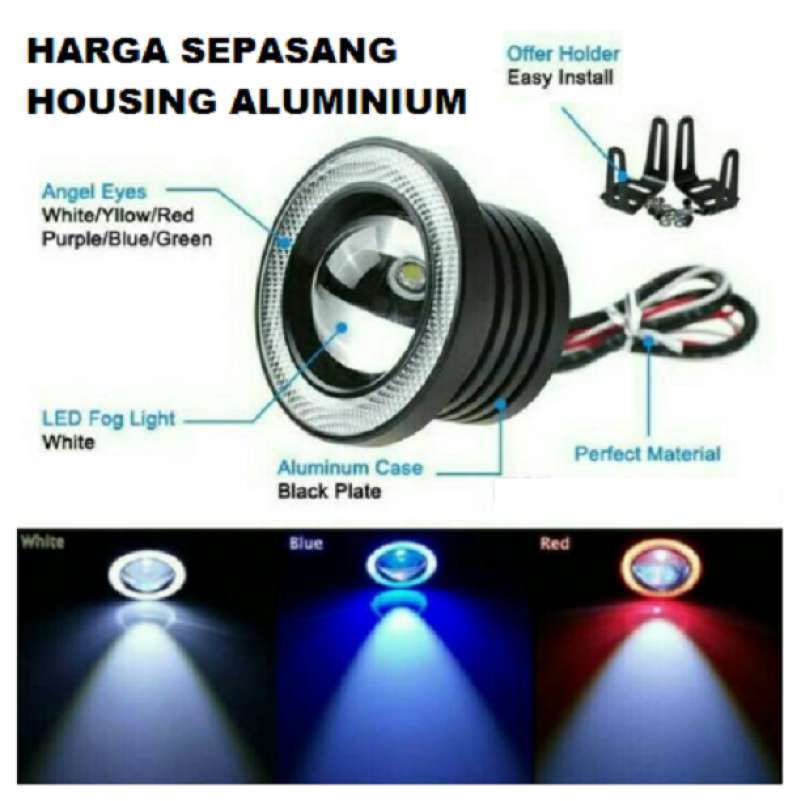 FOGLAMP ANGEL EYES FOGLAMP 89MM FOGLIGHT ANGEL EYES FOG LAMP / LAMPU FOG LAMP MOBIL / MOTOR HARGA PER SET ISI 2