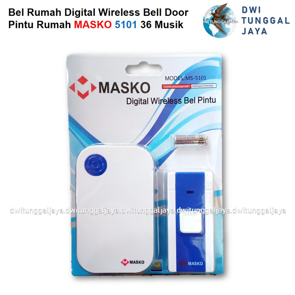 Bel Rumah Digital Wireless Bell Door Pintu Rumah MASKO 5101 36 Musik