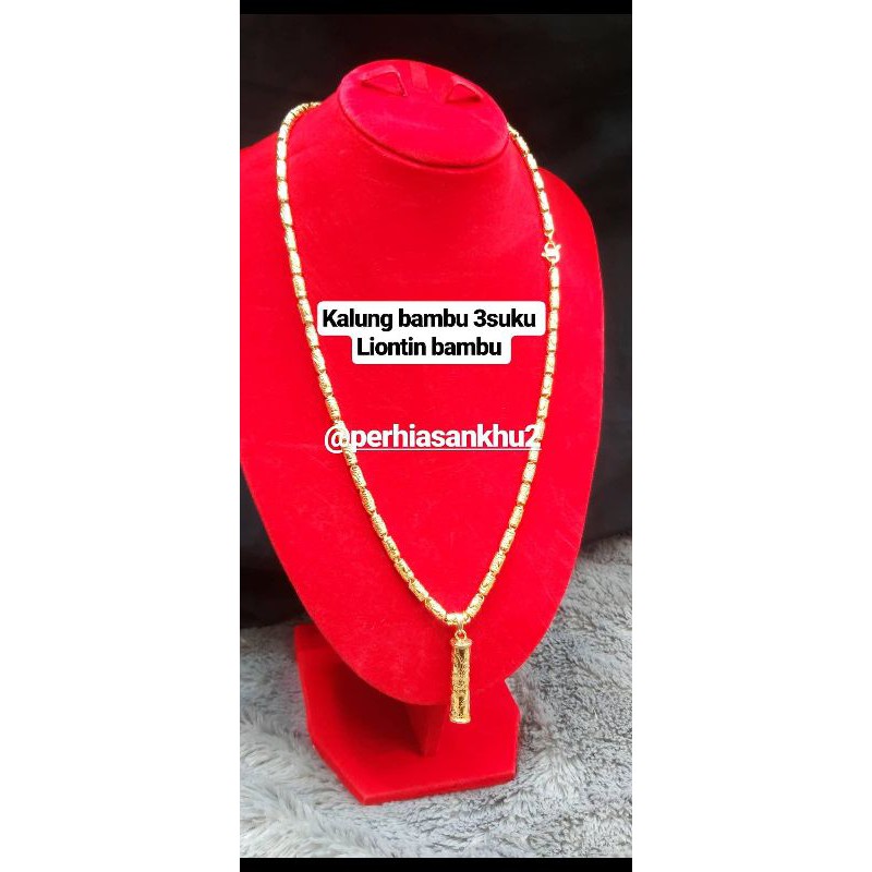 kalung bambu replika emas 24k 3suku