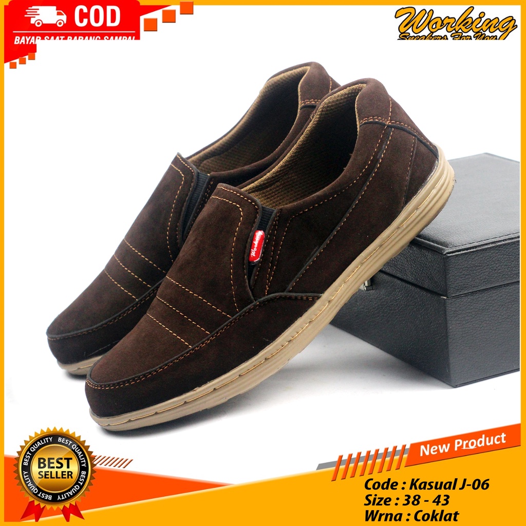 Sepatu Pria Working J-06 Sepatu Slop Kasual Santai