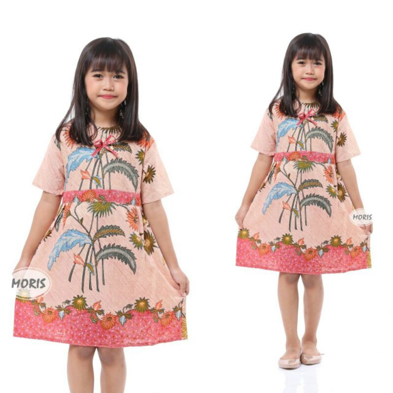 Dress batik Anak usia 2 sampai 10 Tahun - Motif batik bervariasi - batik Anak Harga ecer bisa COD