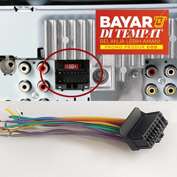 Kabel Soket Head Unit Pioneer u Pasang Pioneer AVH-1400DVD AVH-1450DVD AVH-X4500DVD AVH-X4550DVD