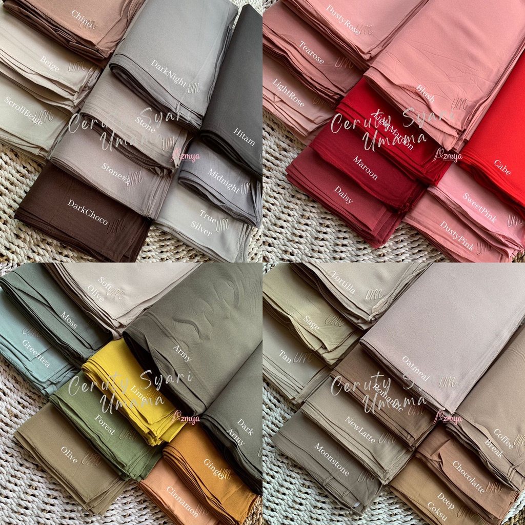 Jilbab segiempat Syari 140 x 140 cm Jilbab Syari Ceruty Syari Umama Jahit Tepi