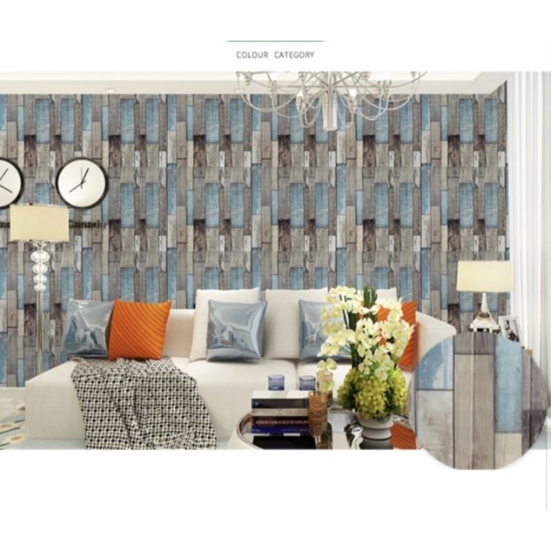 Wallpaper Dinding 3D Foam Motif Batu Bata Ukuran 77 x 70 CM Dekorasi Dinding Kamar Rumah Murah//List Wallpaper uk.11x70cm-SMBY-9