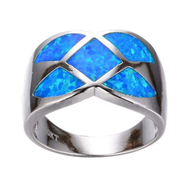 New Opal Geometry Diamond Women's Ring