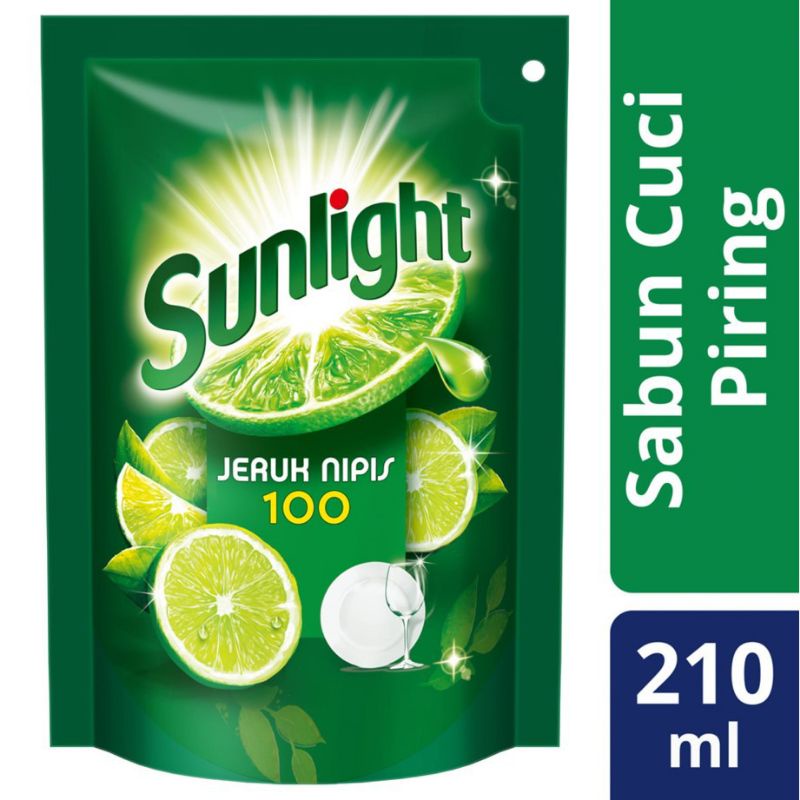 Sunlight Lime Sabun Cuci Piring Refil 210 Ml