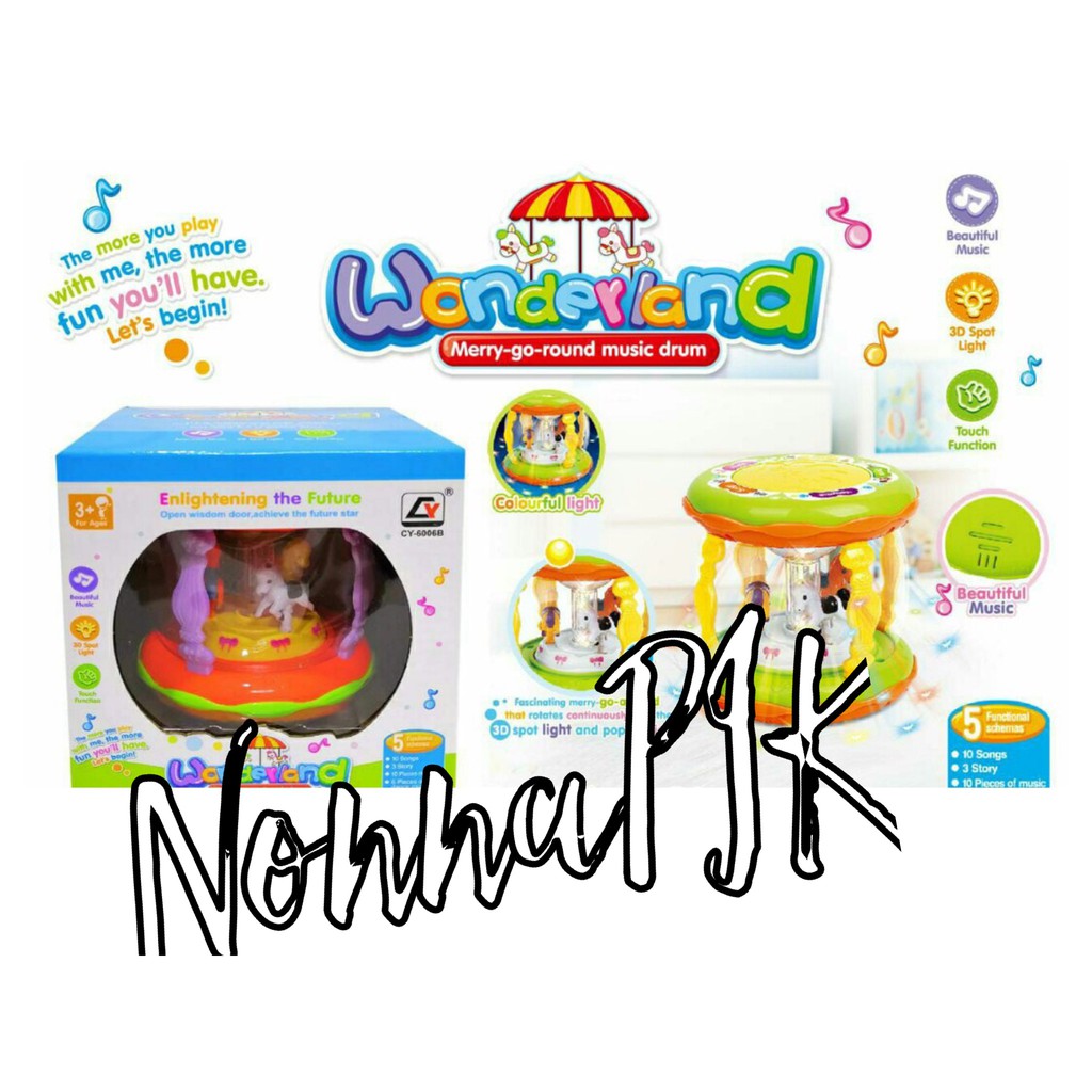 Mainan Bayi Wonderland Merry Go Round Music Drum Kecil