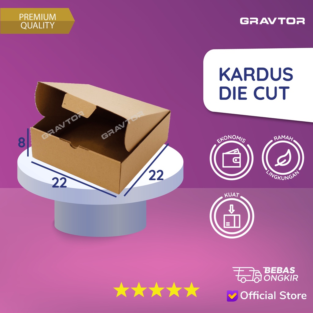 

Kardus Die Cut 22x22x8 - Box Dus Hampers Pizza Polos Murah