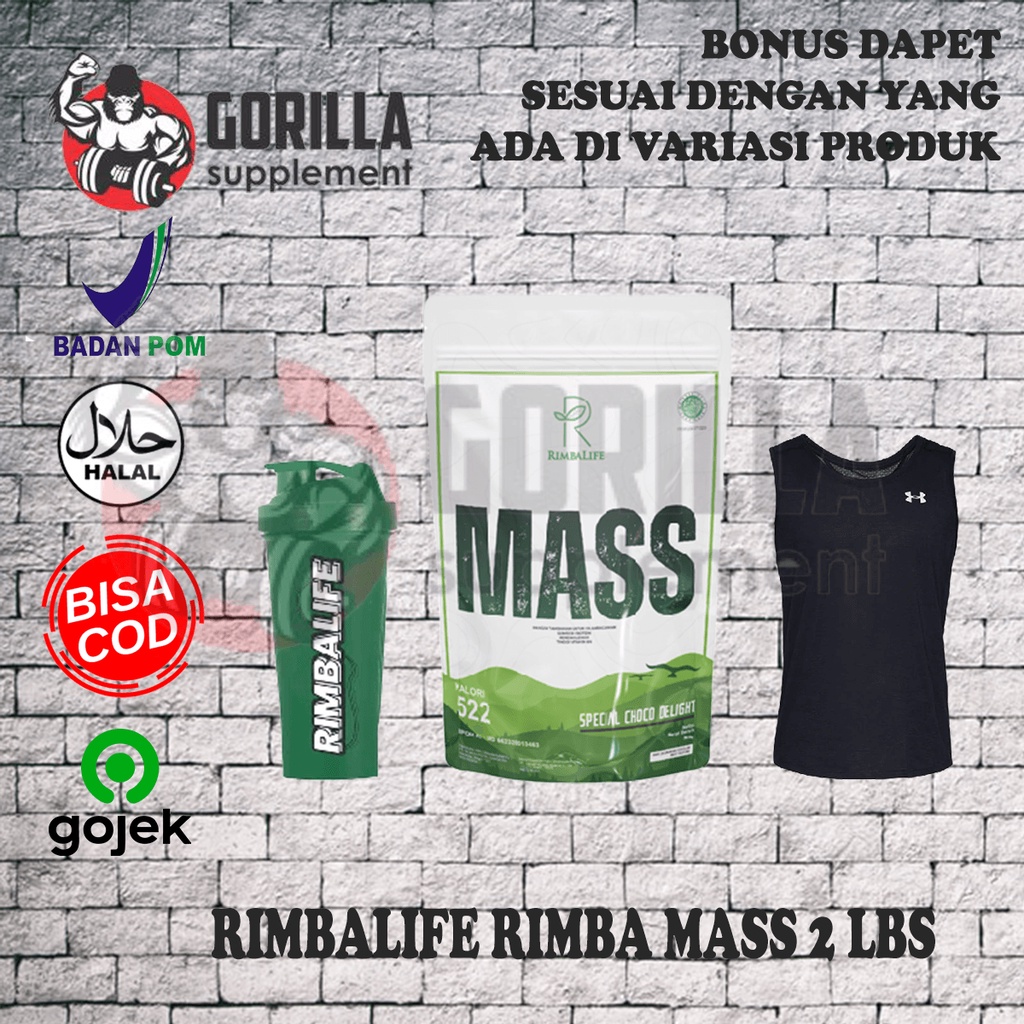 Rimbalife Rimba Mass 2lbs Rimbamass 2lb 900 Gram Gainer Bulking Susu penambah berat badan