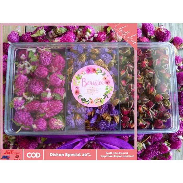 

⭐COD⭐ BEAUTY TEA (GLOBE AMARANTH, FORGET ME NOT, RED ROSE)