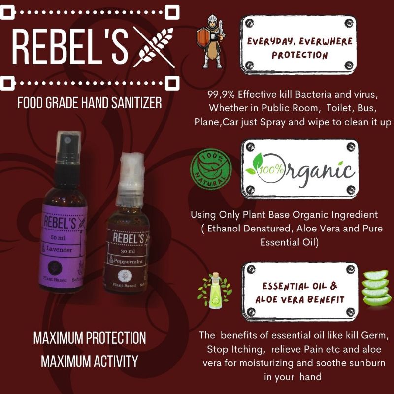 (INFUSED ESSENTIAL OIL) REBELS - FOOD GRADE HAND SANITIZER