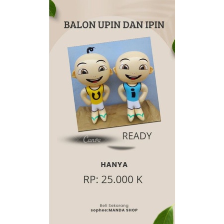 Balon Karakter upin dan ipin