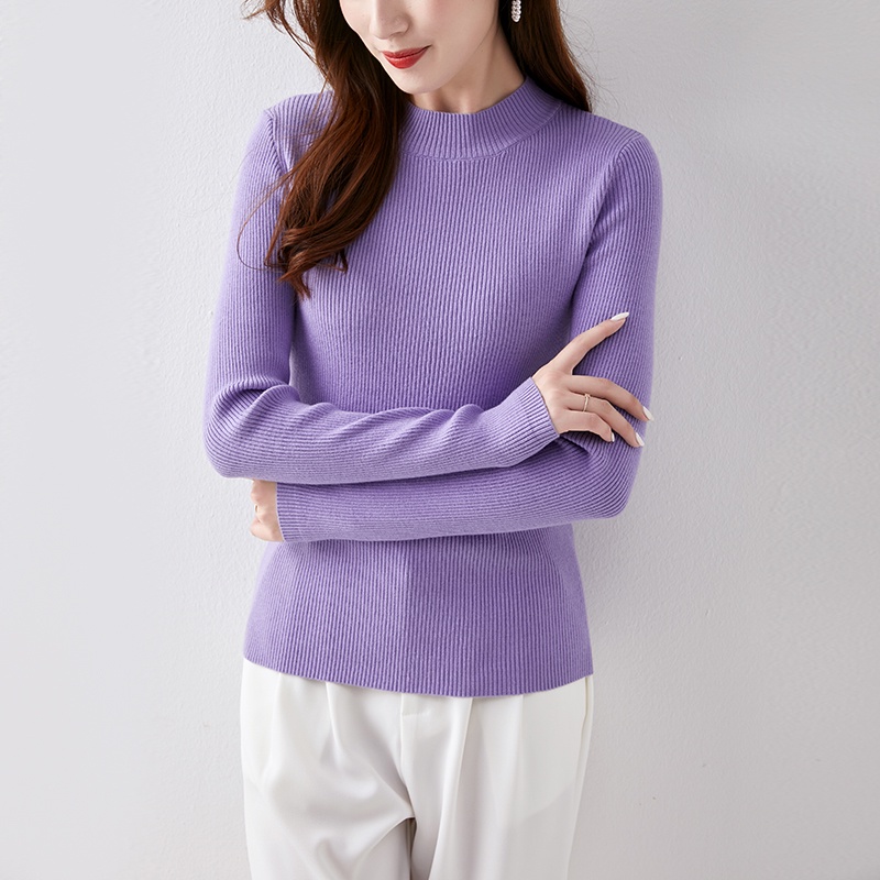 【Elegant】The Executive Mock Neck Long Sleeve T-Shirt 7012