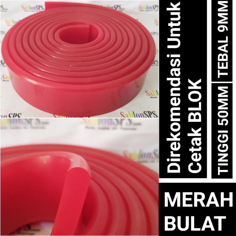 KARET RAKEL SABLON MERAH BULAT 9MMX50MM