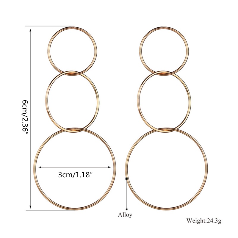 Siy Anting Tusuk Gantung Statement Desain Lingkaran Besar Gaya Sexy Oversize Untuk Wanita