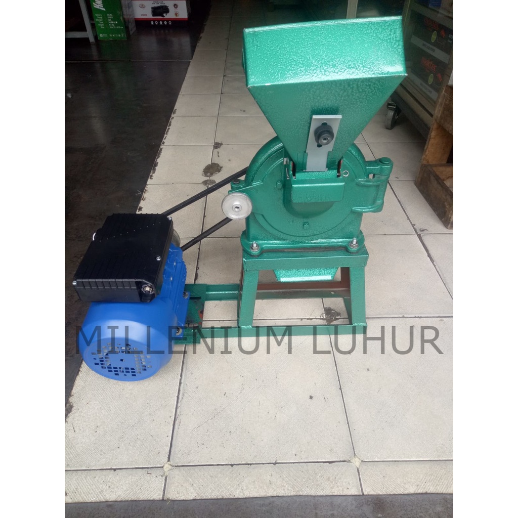 Rakitan Mesin giling tepung/ Gilingan tepung Mill Disk FFC 15 + Dinamo Famoze 1 HP 2P (putaran cepat