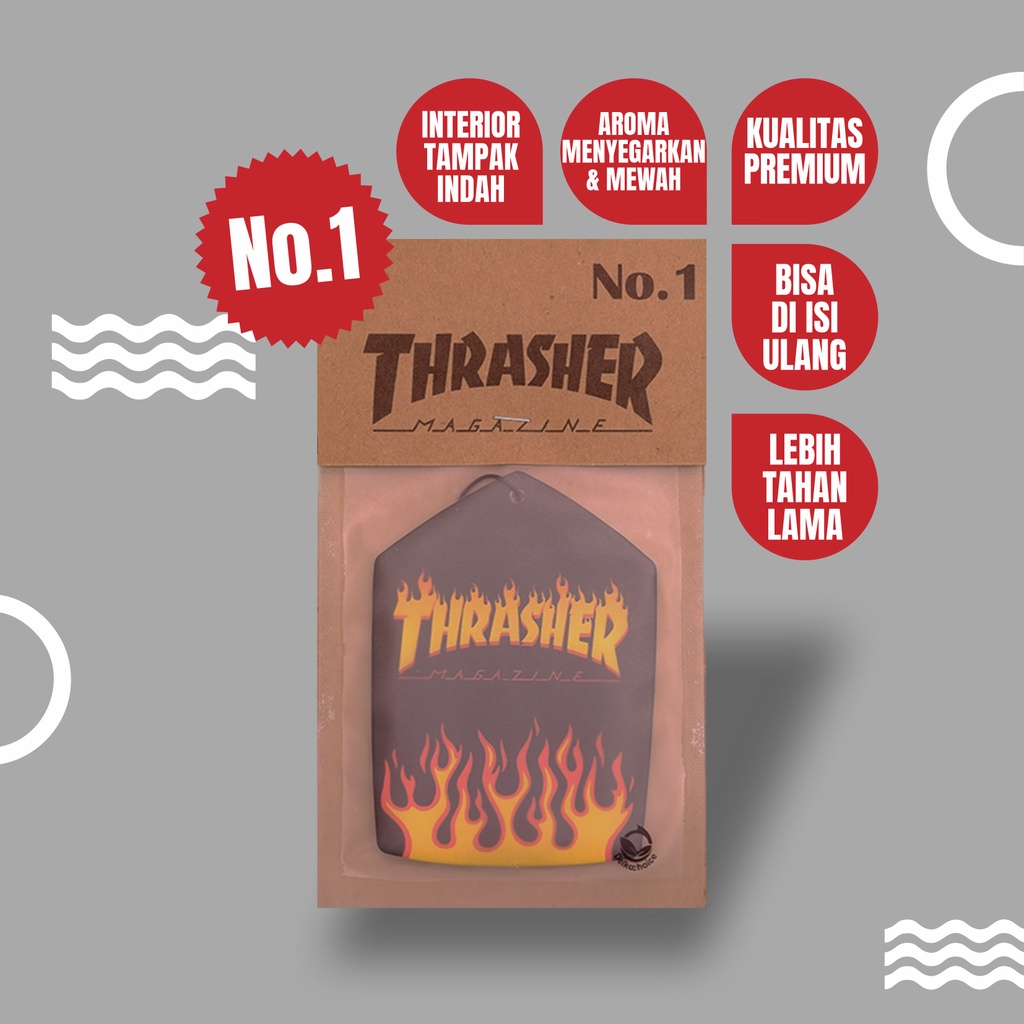 Parfum Pewangi Mobil Gantung Mewah Tahan Lama Kertas Refill - Pengharum Ruangan Premium - THRASHER AIR FRESHENER