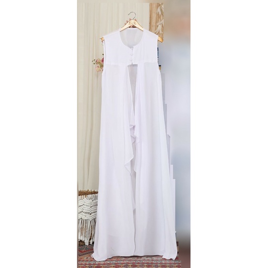 HOPYLOVY Long Outer Wanita Bahan Ceruty Babydoll Kancing Hidup Derifa