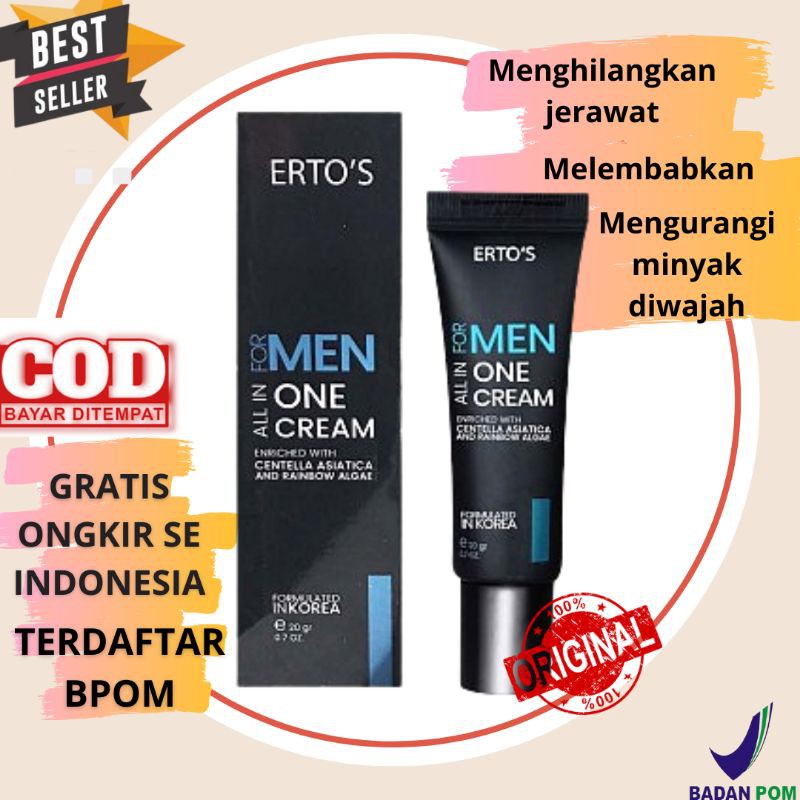 Ertos Cream Wajah Pria For Men All in One Cream 20 gr