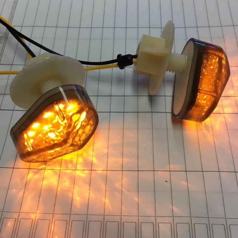 Sepasang Lampu Sein MINI Tempel Motor