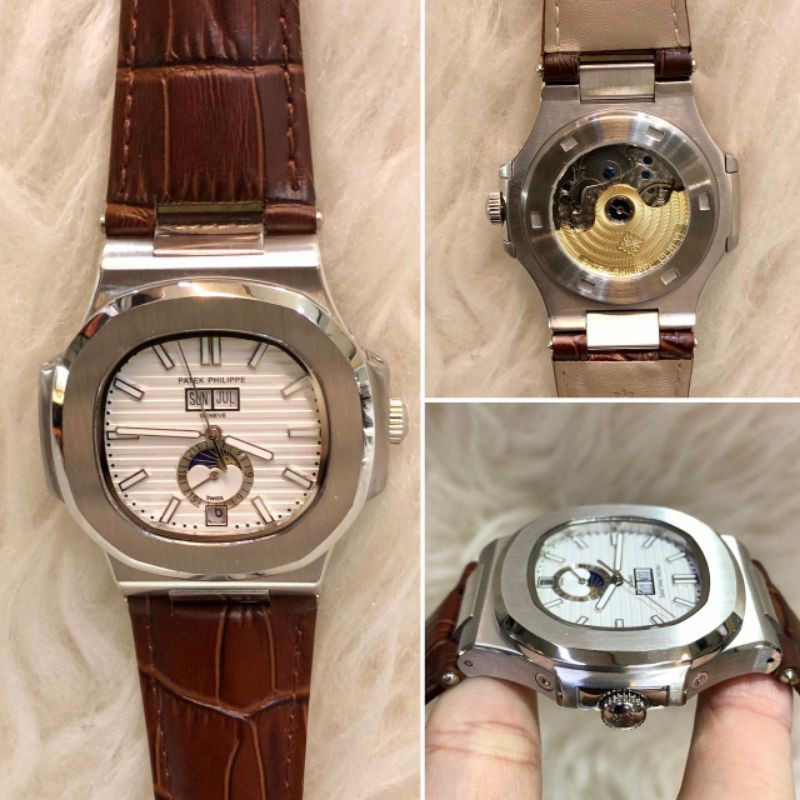 Jam Tangan Patek P GMT Mesin Otomatis Japan Tali kulit