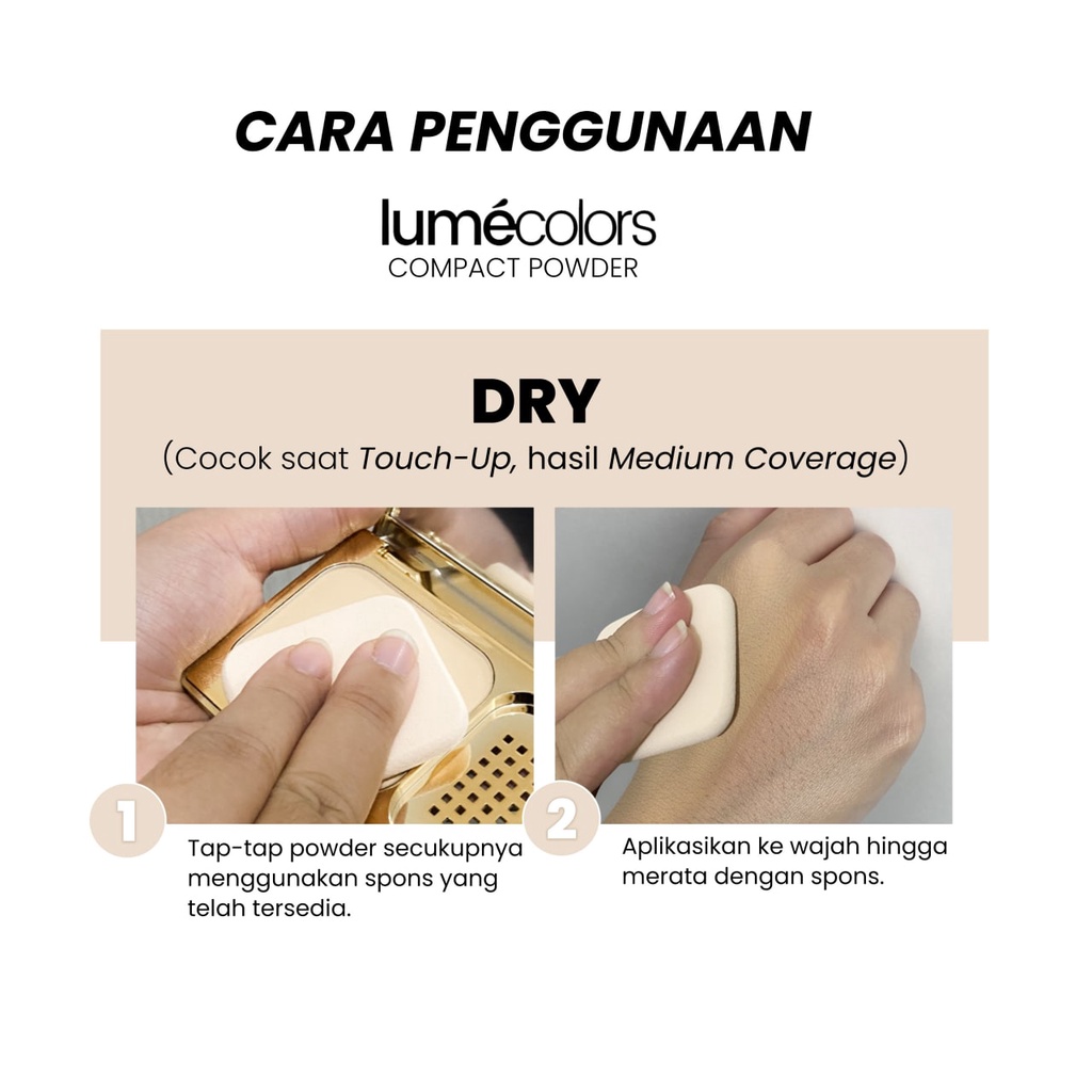 (Free Emas) Lumecolors Bedak padat Compact Powder Two Way Cake Pore Blurring Effect with Oil Control